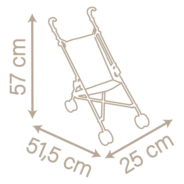 Wózek dla lalki Smoby Baby Nurse składany 25 x 51.5 x 57 cm (3032162204078) - obraz 4