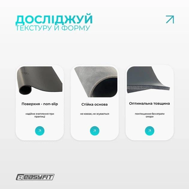 Мини-мат для йоги EasyFit Yoga Pad каучук 3,5 мм Черный (EF-1932) - Фото 3 Мини-мат для йоги EasyFit Yoga Pad каучук 3,5 мм Черный (EF-1932) - изображение 3