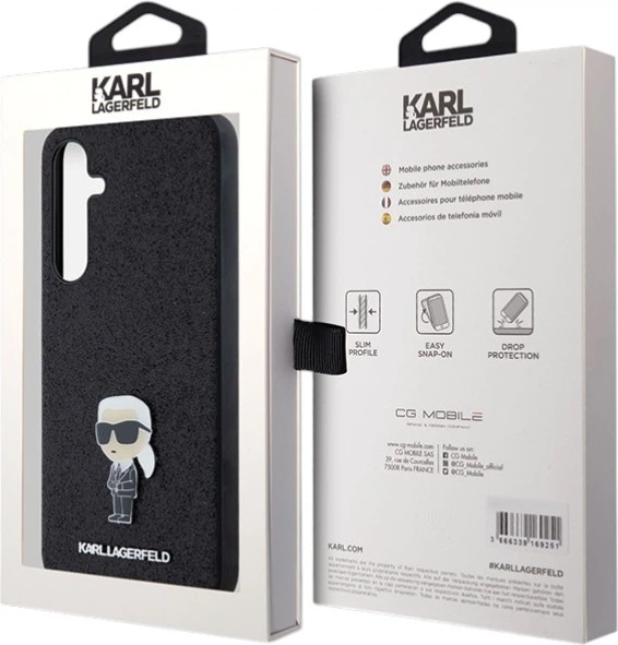 Панель Karl Lagerfeld Fixed Glitter Ikonik Logo Metal Pin для Samsung Galaxy A35 Black (KLHCSA35GKNPSK) - зображення 8