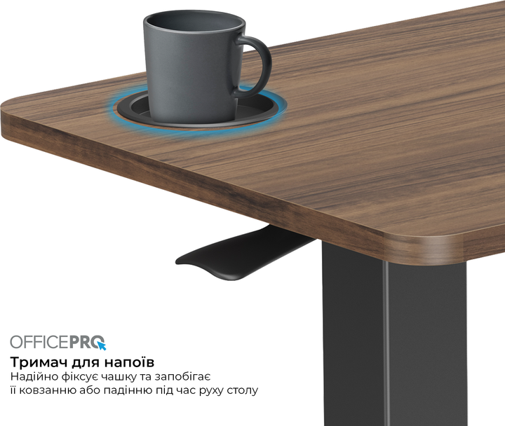 Приставной стол с регулировкой высоты OfficePro ODM270DW Dark Wood/Black - изображение 6