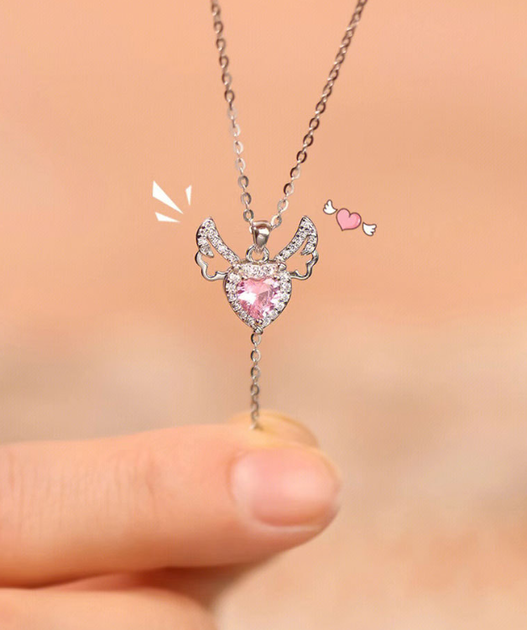 Цепочка Fashion Jewerly сердце с крыльями АНГЕЛ подвеска на шею стиль y2k kpop (SVS) - изображение 2