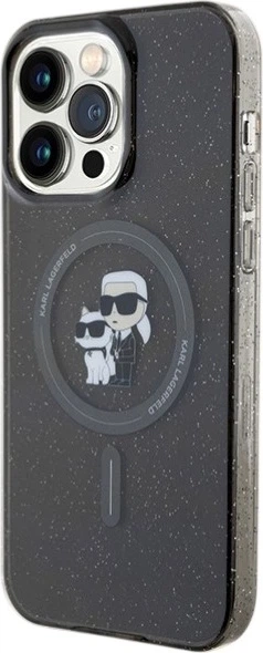 Панель Karl Lagerfeld Karl&Choupette Glitter MagSafe для Apple iPhone 15 Pro Max Black (KLHMP15XHGKCNOK) - зображення 3