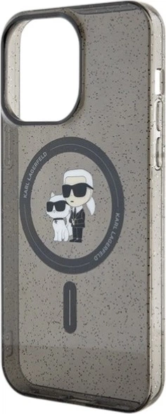 Панель Karl Lagerfeld Karl&Choupette Glitter MagSafe для Apple iPhone 15 Pro Max Black (KLHMP15XHGKCNOK) - зображення 6