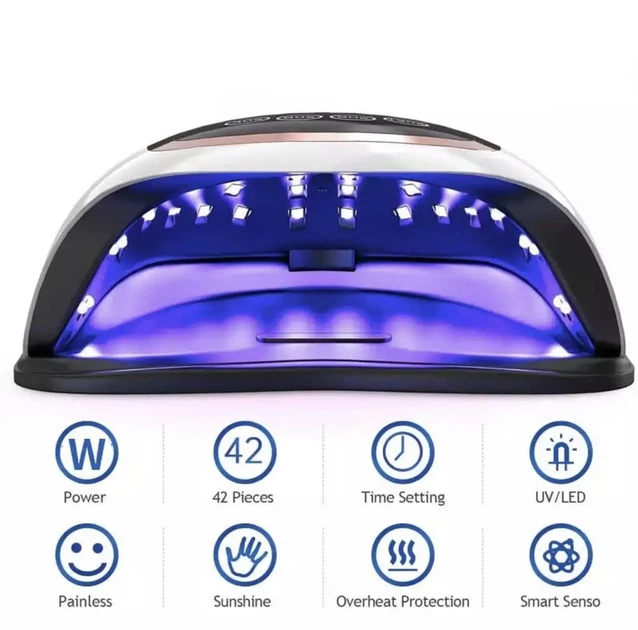 Ультрафиолетовая LED лампа Blueque V3 для маникюра и педикюра 168 Вт, лампа для лака, сушка лаковая маникюрная с таймерами и сенсором движения - изображение 6