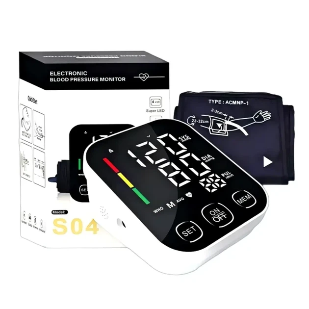 Автоматический тонометр с индикатором аритмии от батареек и USB для измерения артериального давления белый S-04 - изображение 9