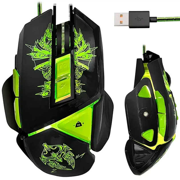 Проводная игровая мышка RGB 7200dpi USB оптическая для ПК черная модель Pgs 302 - Фото 1 Проводная игровая мышка RGB 7200dpi USB оптическая для ПК черная модель Pgs 302 - изображение 1