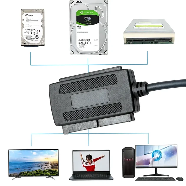 Кабель USB 2.0 - SATA/IDE адаптер питания 12 V для HDD цвет черный - Фото 6 Кабель USB 2.0 - SATA/IDE адаптер питания 12 V для HDD цвет черный - изображение 6