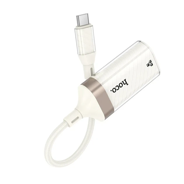 Перехідник HOCO UA41B Crystal Type-C ethernet adapter(100 mbps) apricot - Фото 5 Перехідник HOCO UA41B Crystal Type-C ethernet adapter(100 mbps) apricot - изображение 5