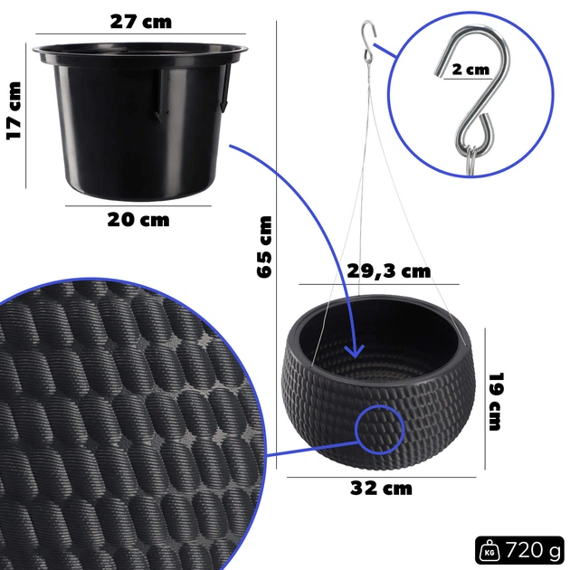 Підвісний квітковий горщик Kadax Serro K4361 - зображення 2