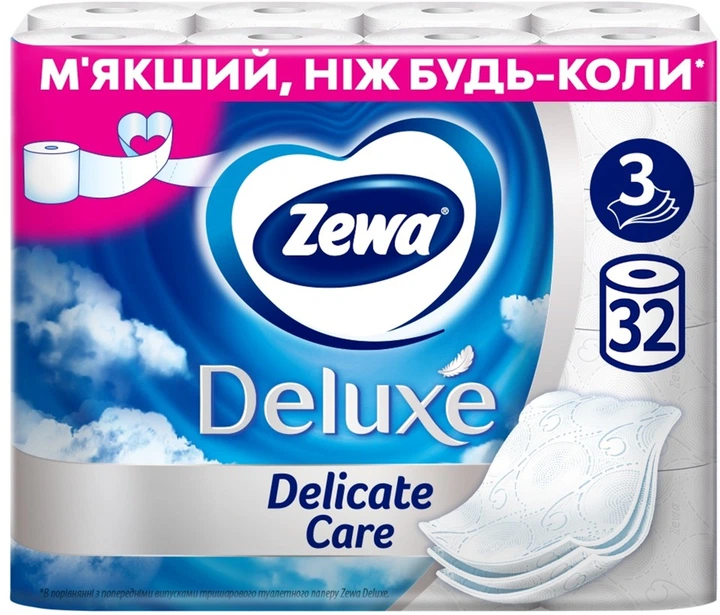 無色透明 ROZETKA | Папір туалетний Zewa Deluxe білий 3 шари 19.3 метра 32