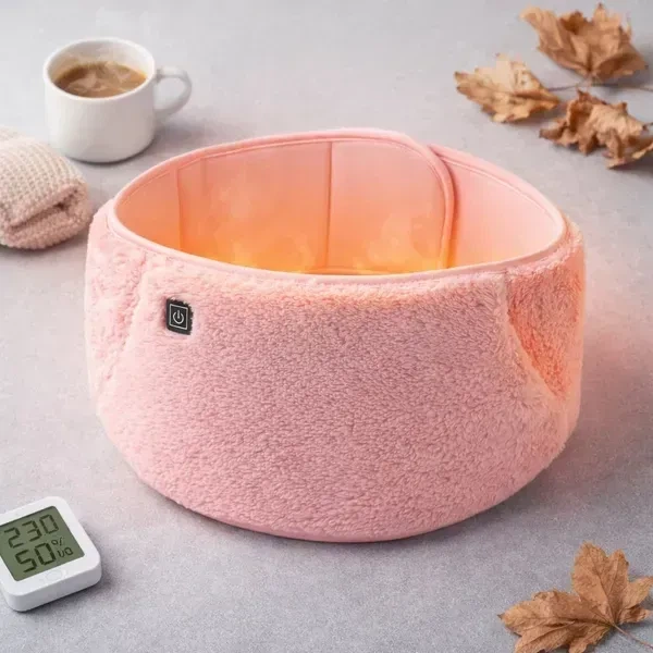 Електро-пояс з підігрівом грілка USB 105×20 см, графеновий нагрів, 3 режими, портативний, рожевий - изображение 7