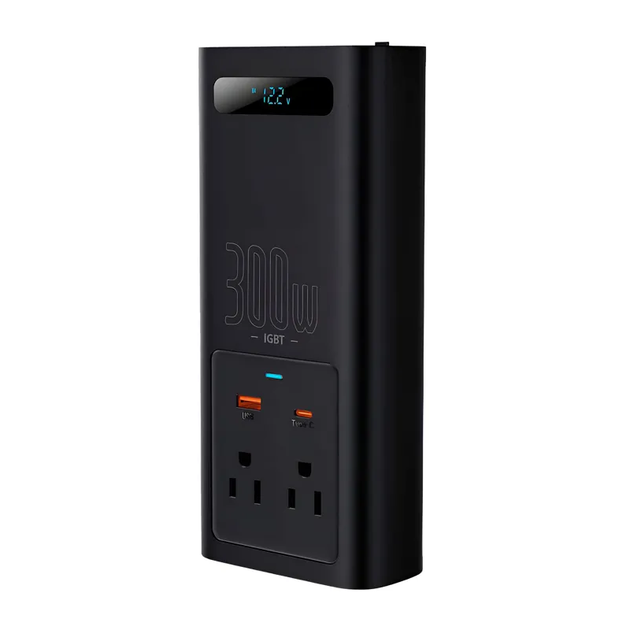 Автомобільний інвертор для електросамокатів Baseus IGBT Power Inverter 300W (110V US/JP ) Black + перехідник - изображение 2