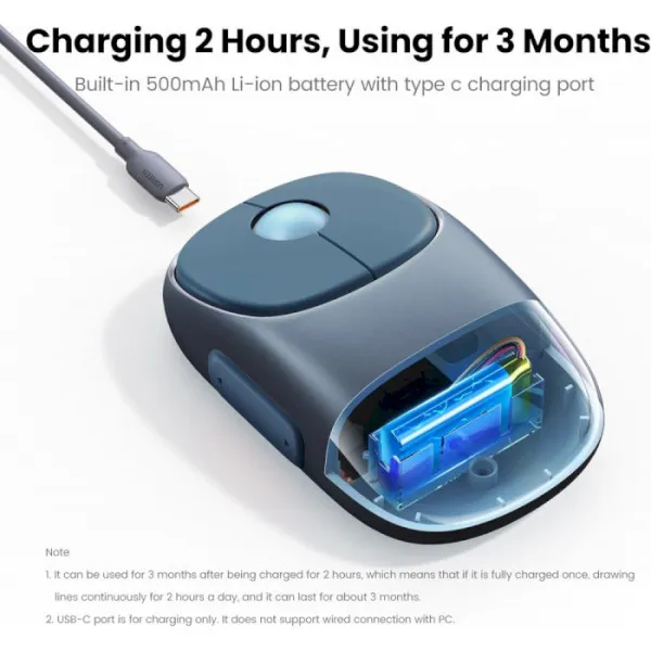 Маніпулятор миша бездротова UGREEN FUN+ Wireless Mouse Blue - зображення 4