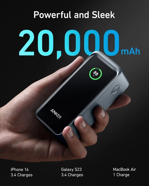 Портативный аккумулятор Anker Prime 20K 200W (A1336011) Black