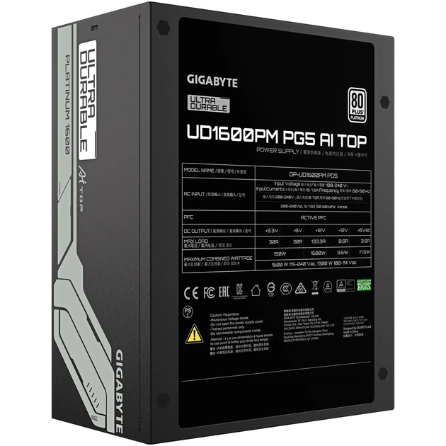Блок живлення GIGABYTE UD1600PM PG5 (UD1600PM_PG5) 1600W PLATINUM - изображение 5