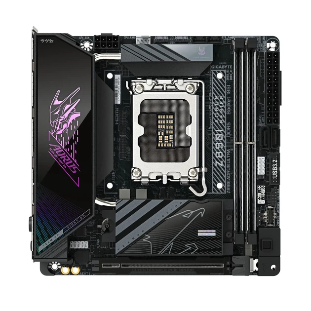 Материнська плата GIGABYTE Z890I AORUS ULTRA (s1851, Intel Z890, DDR5, Mini-ITX) - Фото 2 Материнська плата GIGABYTE Z890I AORUS ULTRA (s1851, Intel Z890, DDR5, Mini-ITX) - зображення 2