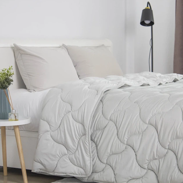 Ковдра велюрова ТЕП VELOUR 150×210 см полуторна зимова 400 г/м² світло-сіра мікрофібра - зображення 3