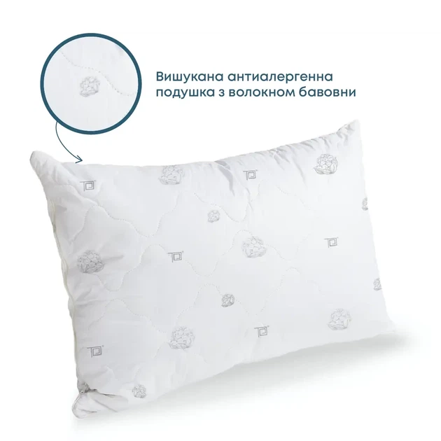 Подушка 50×70 антиалергенна Nature Cotton ТЕП для сну, бавовняне волокно, мікрофібра Membrana - Фото 1 Подушка 50×70 антиалергенна Nature Cotton ТЕП для сну, бавовняне волокно, мікрофібра Membrana - зображення 1