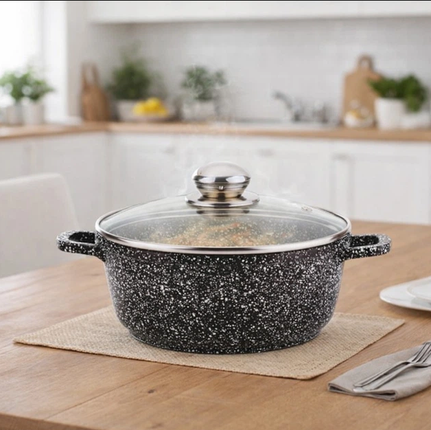 Кастрюля с крышкой Styleberg гранитное покрытие 3.2 л 22x10 см ST 00302288 - изображение 4