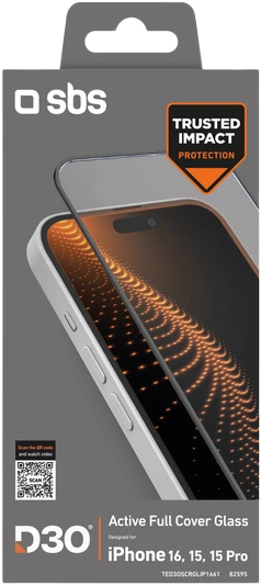 Загартоване скло SBS Tempered Glass D3O для Apple iPhone 15 / 16 (8018417482595) - зображення 2