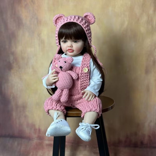 Реалістична Кукла Реборн 55 см повністю силіконова Doll Reborn Baby К0100202 - зображення 8