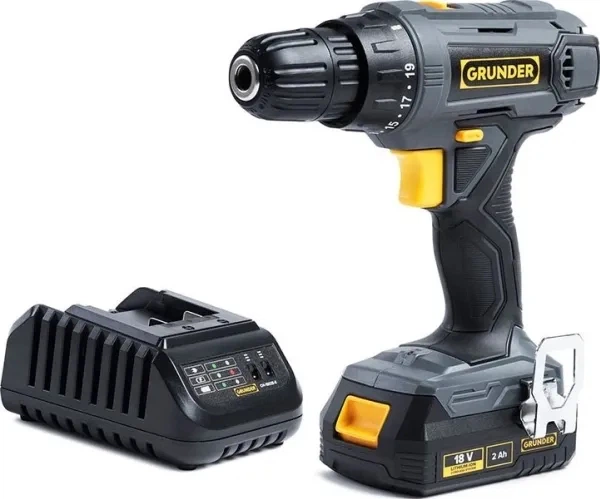 Дриль-шуруповерт Grunder акумуляторний CD-L1118 18 В 2 А/год (4772013276821) - зображення 2