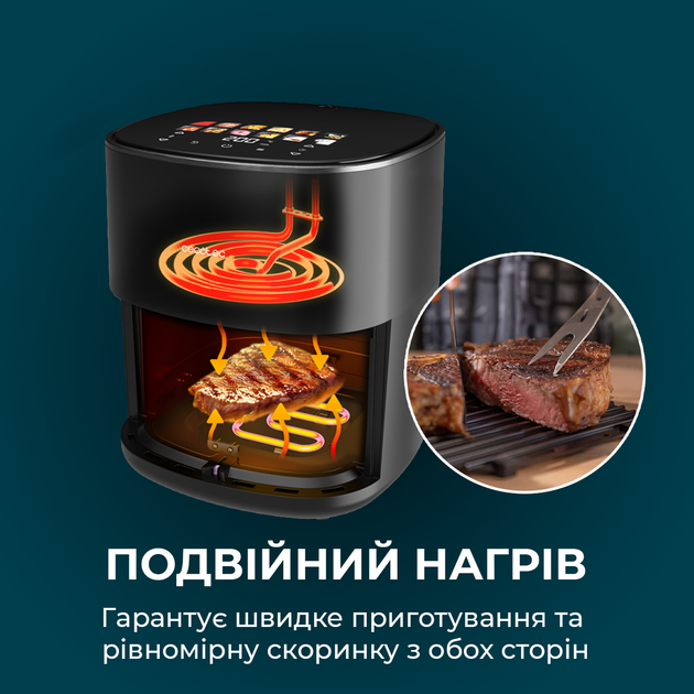 Мультипечь (аэрогриль-фритюрница) CECOTEC Cecofry&Grill Duoheat 6500 - изображение 9