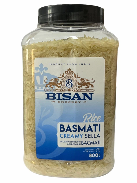 Рис Basmati Creamy Sella шлифований довгозернистий Bisan 800г Індія - Фото 2 Рис Basmati Creamy Sella шлифований довгозернистий Bisan 800г Індія - изображение 2