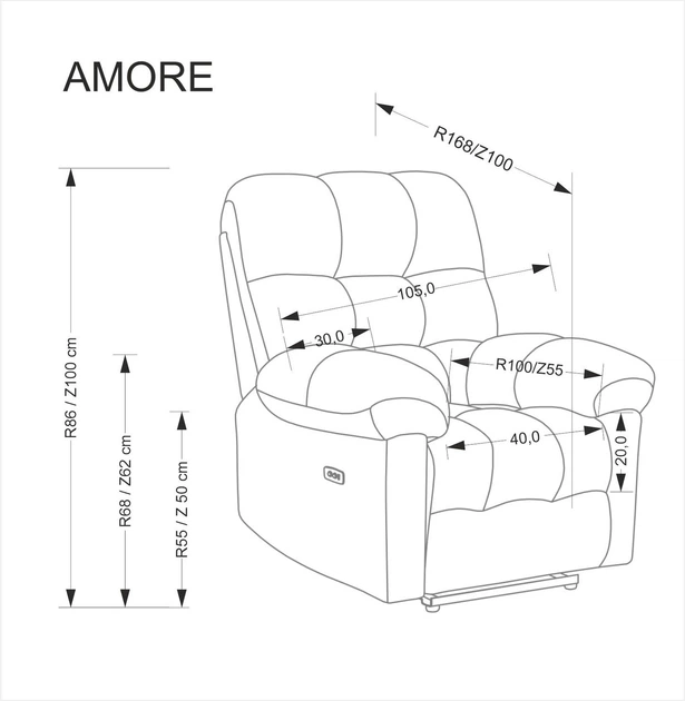 Fotel wypoczynkowy Halmar AMORE Popielaty (5905248135093) - obraz 13