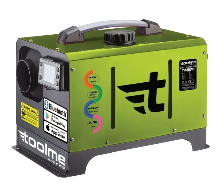 Дизельный автономный обогреватель TOOLME TM188, 9 кВт (230V/12V/24V) управления Bluetooth (Android/ iOS) + пульт ДУ - изображение 2