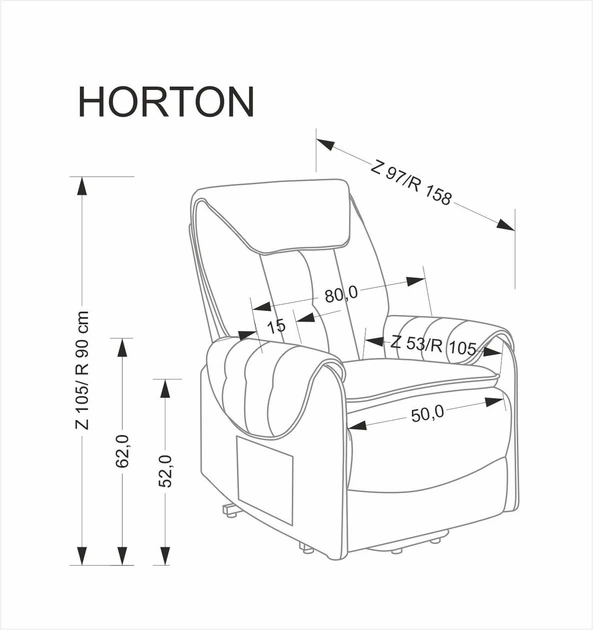 Fotel wypoczynkowy Halmar HORTON Popielaty (5905248135178) - obraz 14