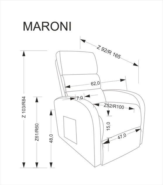 Fotel wypoczynkowy Halmar MARONI Beżowy (5905248135208) - obraz 13