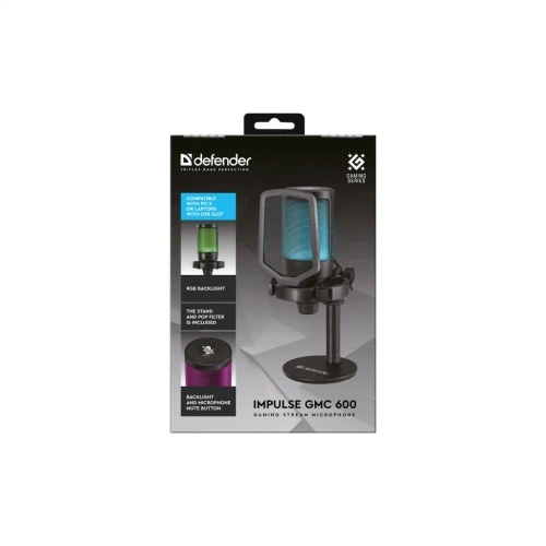 Мікрофон Defender Impulse GMC 600 USB Black (64660) DEFENDER 64660 928375 - Фото 7 Мікрофон Defender Impulse GMC 600 USB Black (64660) DEFENDER 64660 928375 - зображення 7