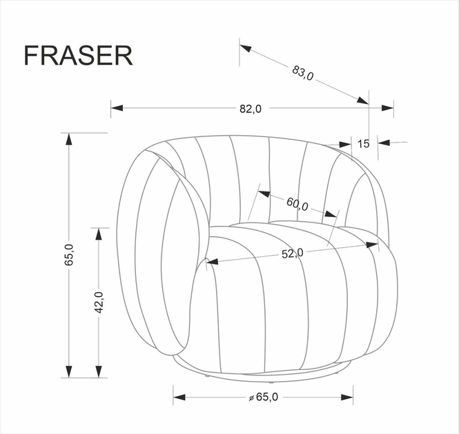 Fotel wypoczynkowy Halmar FRASER Kremowy (5905248135031) - obraz 10