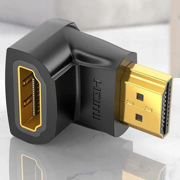 Перехідник Vention HDMI Male to HDMI Female 90° Black (AIOB0-2) 2 штуки - Фото 3 Перехідник Vention HDMI Male to HDMI Female 90° Black (AIOB0-2) 2 штуки - зображення 3
