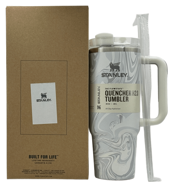 Термос термочашка Stanley Quencher H2.0 Tumbler Gray Marble 0,88 л з нержавіючої сталі KT7002011 - Фото 1 Термос термочашка Stanley Quencher H2.0 Tumbler Gray Marble 0,88 л з нержавіючої сталі KT7002011 - зображення 1