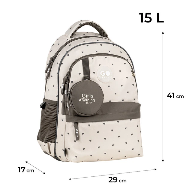 Рюкзак GoPack Education 182M Beige Polka Dots - Фото 3 Рюкзак GoPack Education 182M Beige Polka Dots - зображення 3