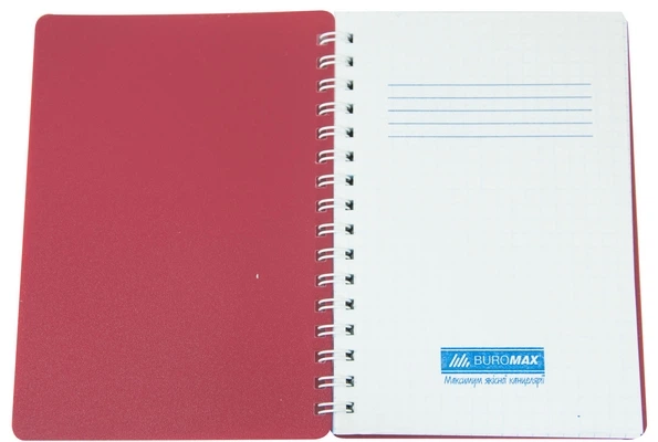 Блокнот Buromax CLASSIC А6 80арк. пружина збоку клітка пластикова політурка розовий (BM.2589-005) - Фото 1 Блокнот Buromax CLASSIC А6 80арк. пружина збоку клітка пластикова політурка розовий (BM.2589-005) - зображення 1