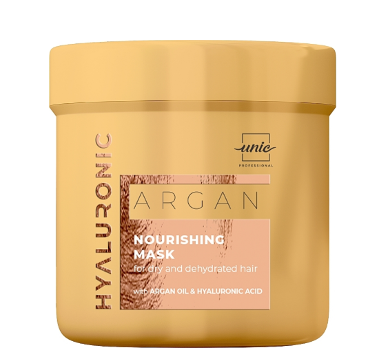Маска питательная для сухих и обезвоженных волос Unic Argan Hyaluronic 500 мл - Фото 1 Маска питательная для сухих и обезвоженных волос Unic Argan Hyaluronic 500 мл - изображение 1