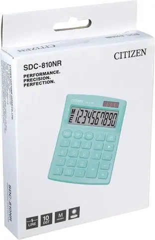 Калькулятор настільний компактний Citizen SDC-810NRGNE10-розрядний бірюзовий (SDC-810NRGNE-green) - изображение 4