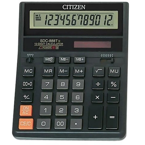Калькулятор Citizen SDC-888TII, бухгалтерський, 12 розрядний (SDC-888TII) - Фото 1 Калькулятор Citizen SDC-888TII, бухгалтерський, 12 розрядний (SDC-888TII) - изображение 1