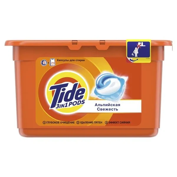 Порошок рідкий у розчинних капсулах Tide Альпійська Свіжість 12х24х8г (81702107) - Фото 1 Порошок рідкий у розчинних капсулах Tide Альпійська Свіжість 12х24х8г (81702107) - зображення 1