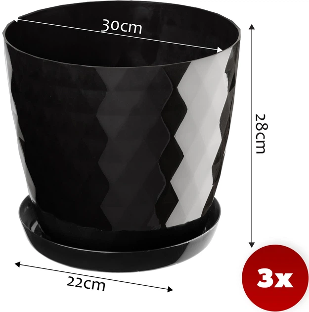 Doniczka z podstawką Kadax Amily K8151 3 szt - obraz 2