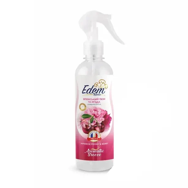 Освіжувач повітря рідкий з тригером EDEM HOME Aromatic Breeze японський піон та ягода 420мл (EH551004) - Фото 1 Освіжувач повітря рідкий з тригером EDEM HOME Aromatic Breeze японський піон та ягода 420мл (EH551004) - изображение 1