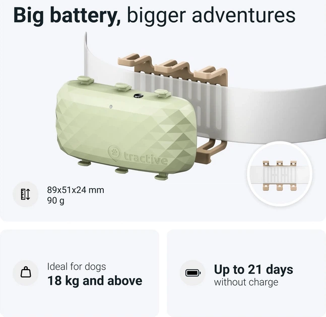 Lokalizator GPS Tractive Dog XL wodoodporny Zielony (9120056451647) - obraz 3