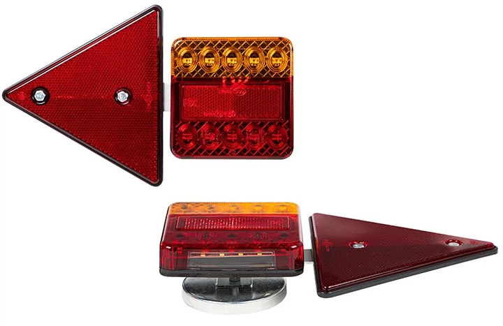 Набір ламп Blow для автомобільного причепа у вигляді трикутника LED 2 шт. (5900804122760) - зображення 2