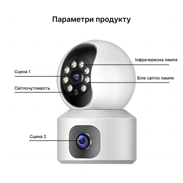 IP-камера Tuya 4MP WiFi с двумя объективами и цветным ночным видением - изображение 3