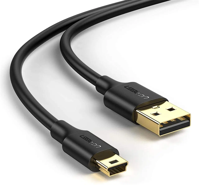 Кабель UGREEN USB 2.0 A Male to Mini 5 Pin Male Cable 1.5m (Black) - изображение 3