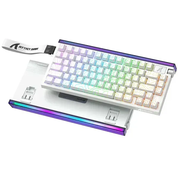 Игровая магнитная проводная клавиатура Attack Shark R85 / Проводное подключение / Magnetic Switch / White Lines - Фото 1 Игровая магнитная проводная клавиатура Attack Shark R85 / Проводное подключение / Magnetic Switch / White Lines - изображение 1