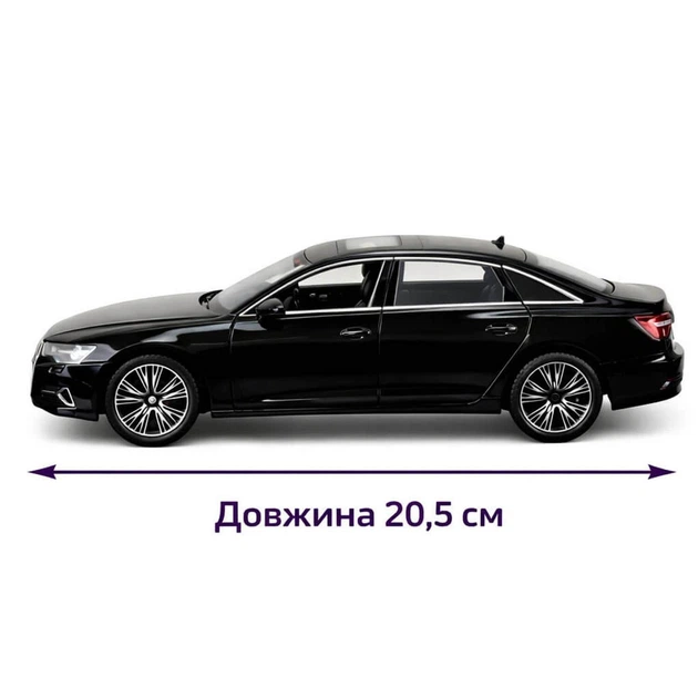 Металлическая машинка Автопром AUDI A6L 1:24 — свет, звук, открывающиеся двери, черная, AP7754 - Фото 5 Металлическая машинка Автопром AUDI A6L 1:24 — свет, звук, открывающиеся двери, черная, AP7754 - изображение 5